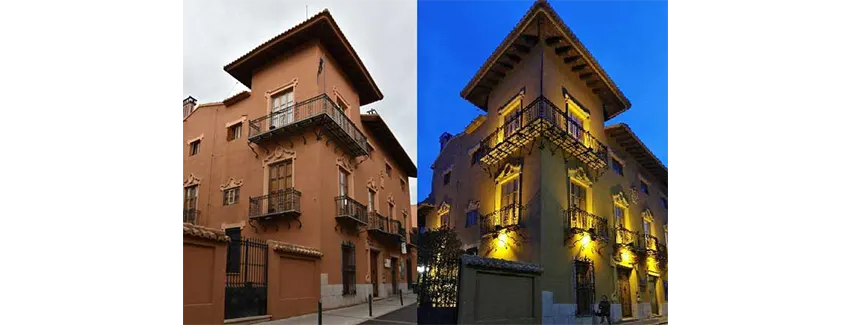 Arquitectura del Palau de Vivel &ndash; fachada y detalles casticistas