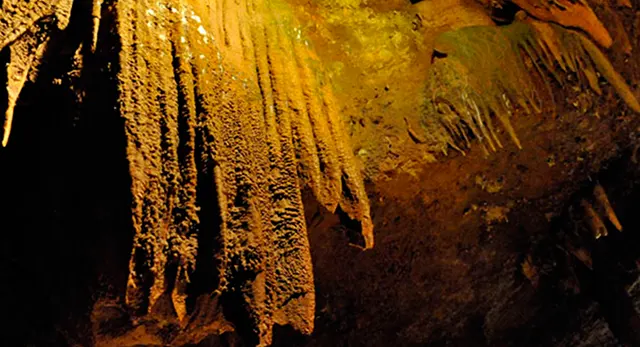 Barca en el r&iacute;o subterr&aacute;neo de las Coves de Sant Josep